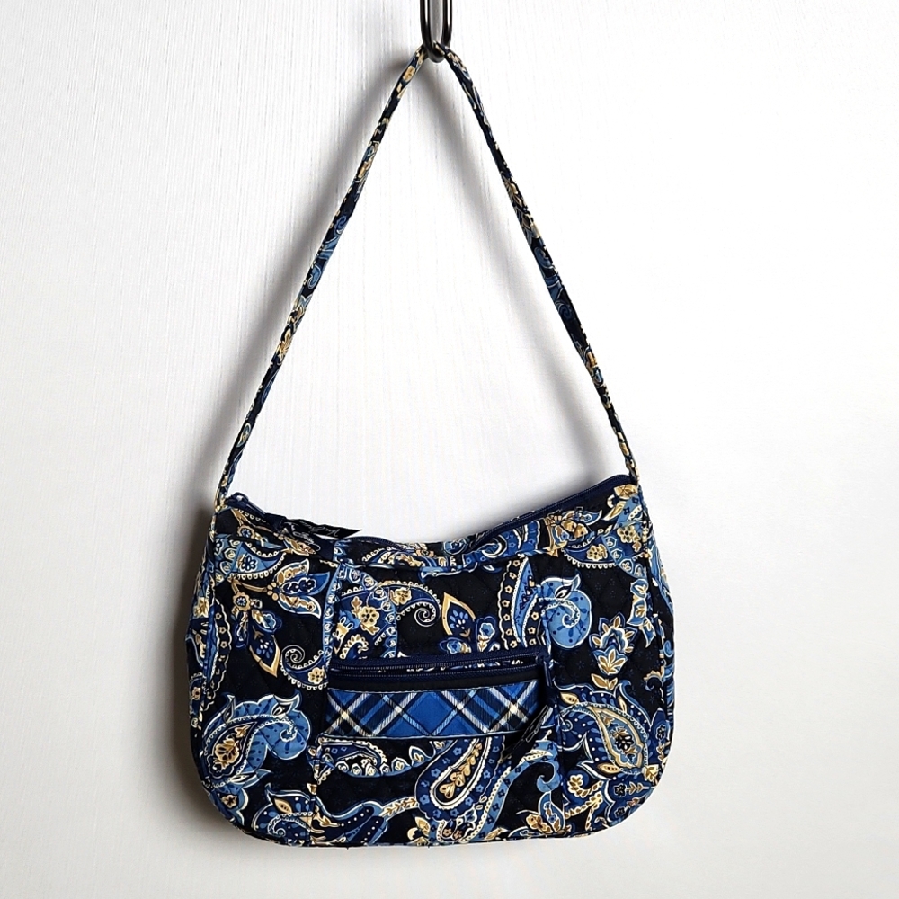 Vera Bradley Retired Blue and Tan Paisley print Shoulder Bag w wallet